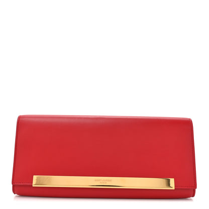 Saint Laurent Calfskin Lutetia Flap Clutch Red 1 of 11