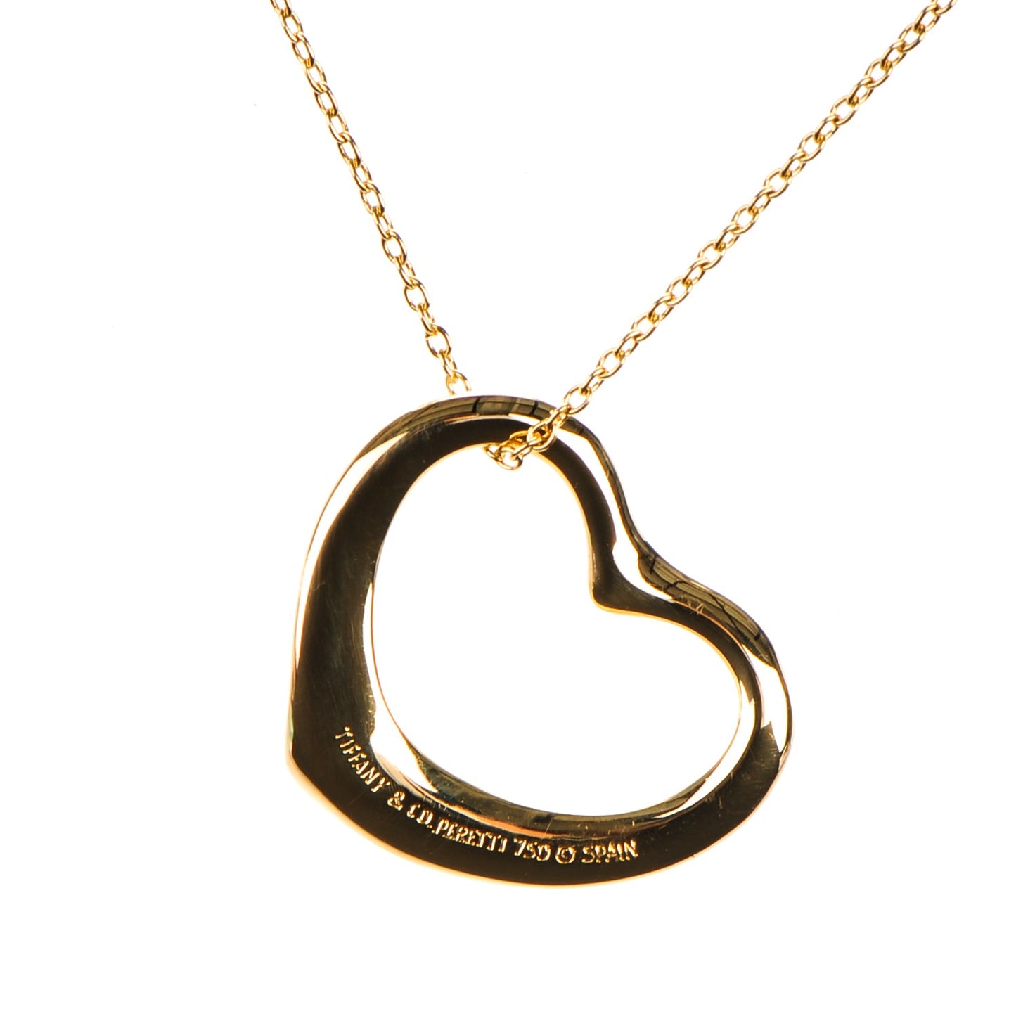 18K Yellow Gold Elsa Peretti Small Open Heart Pendant Necklace