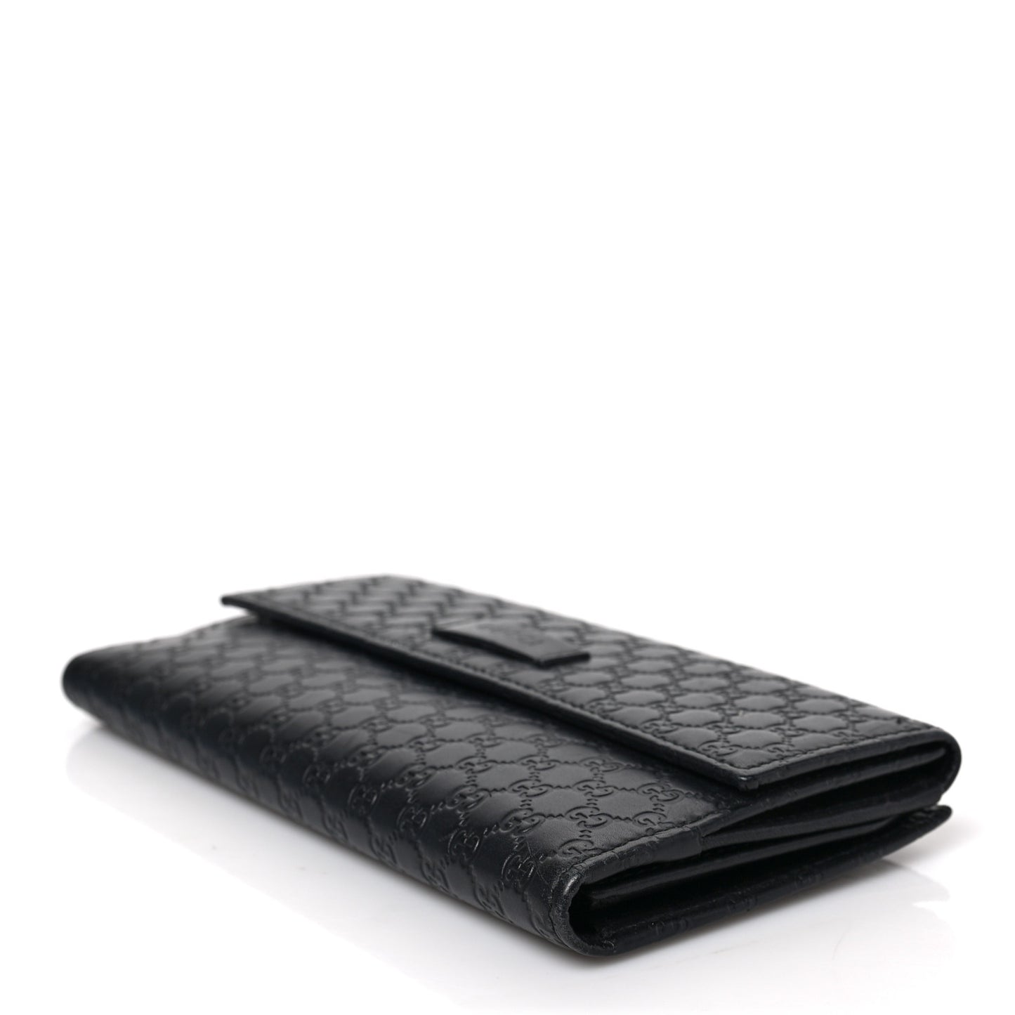 Microguccissima Continental Flap Wallet Black