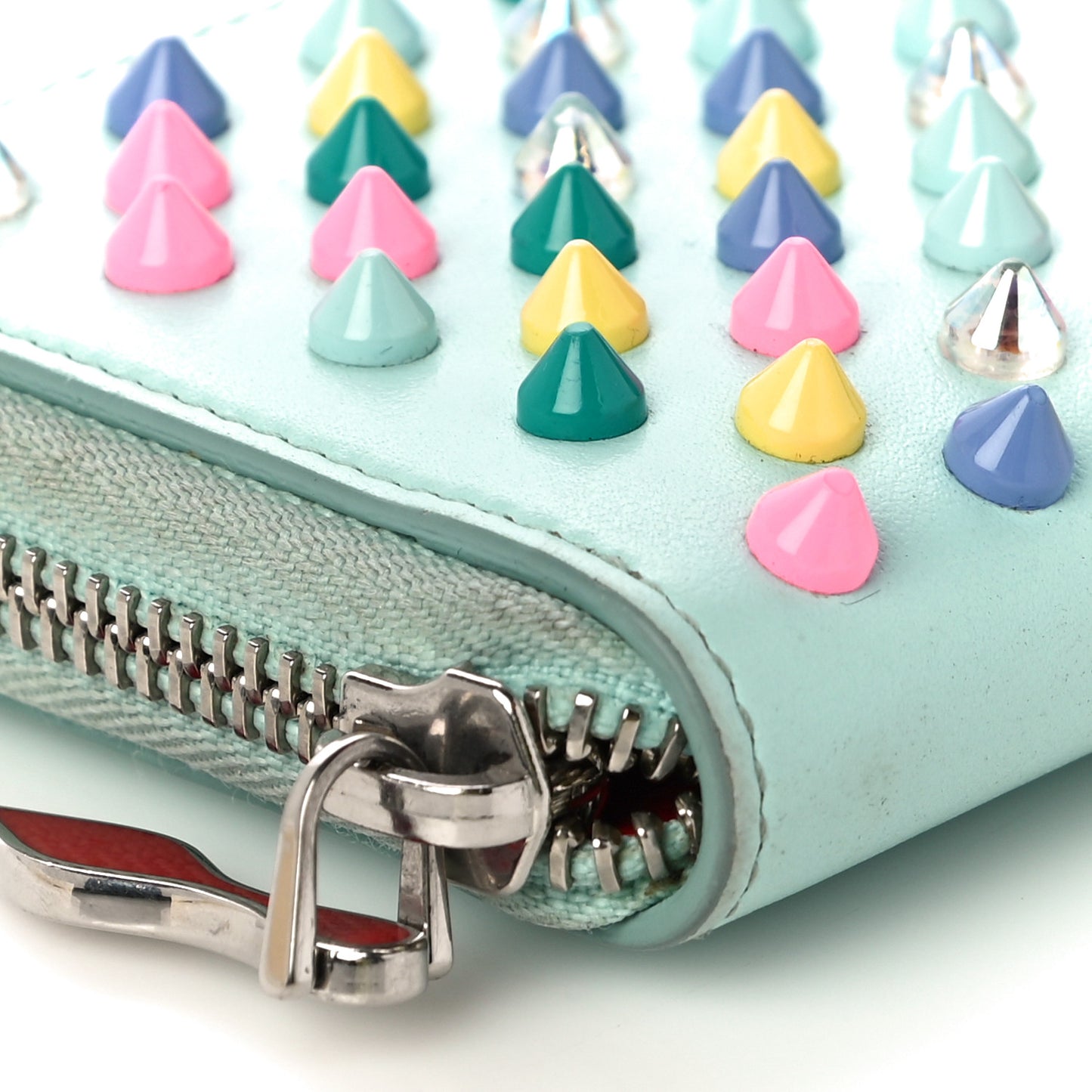Calfskin Spiked Panettone Coin Purse Source Multicolor