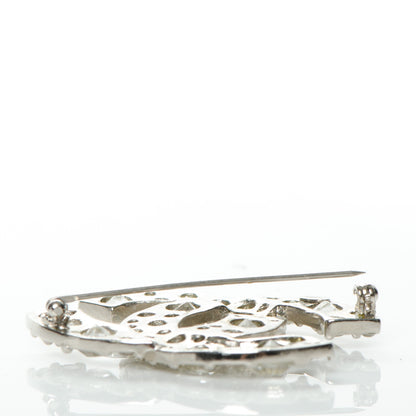 Chanel Crystal CC Brooch Silver 4 of 5
