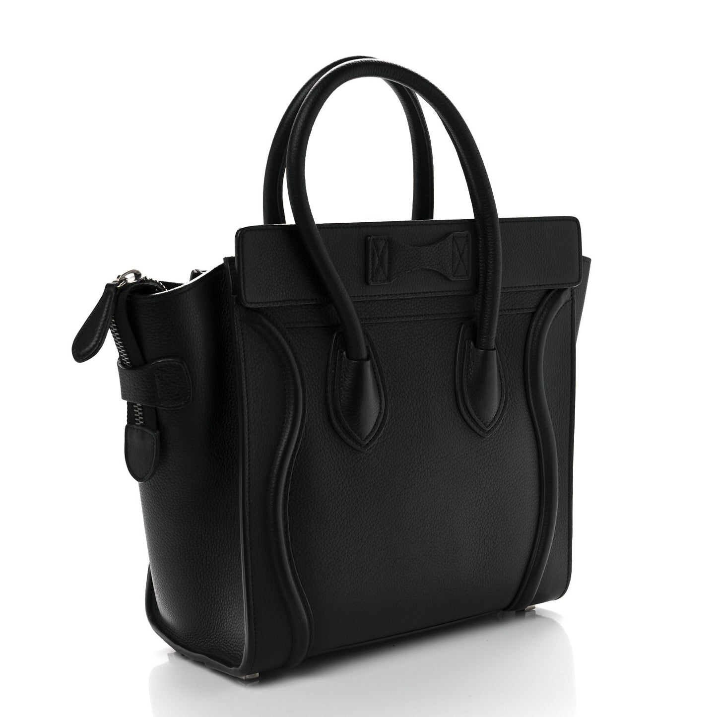 Drummed Calfskin Micro Luggage Black