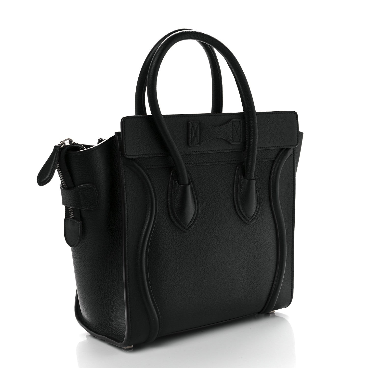Celine Drummed Calfskin Micro Luggage Black 3 of 8