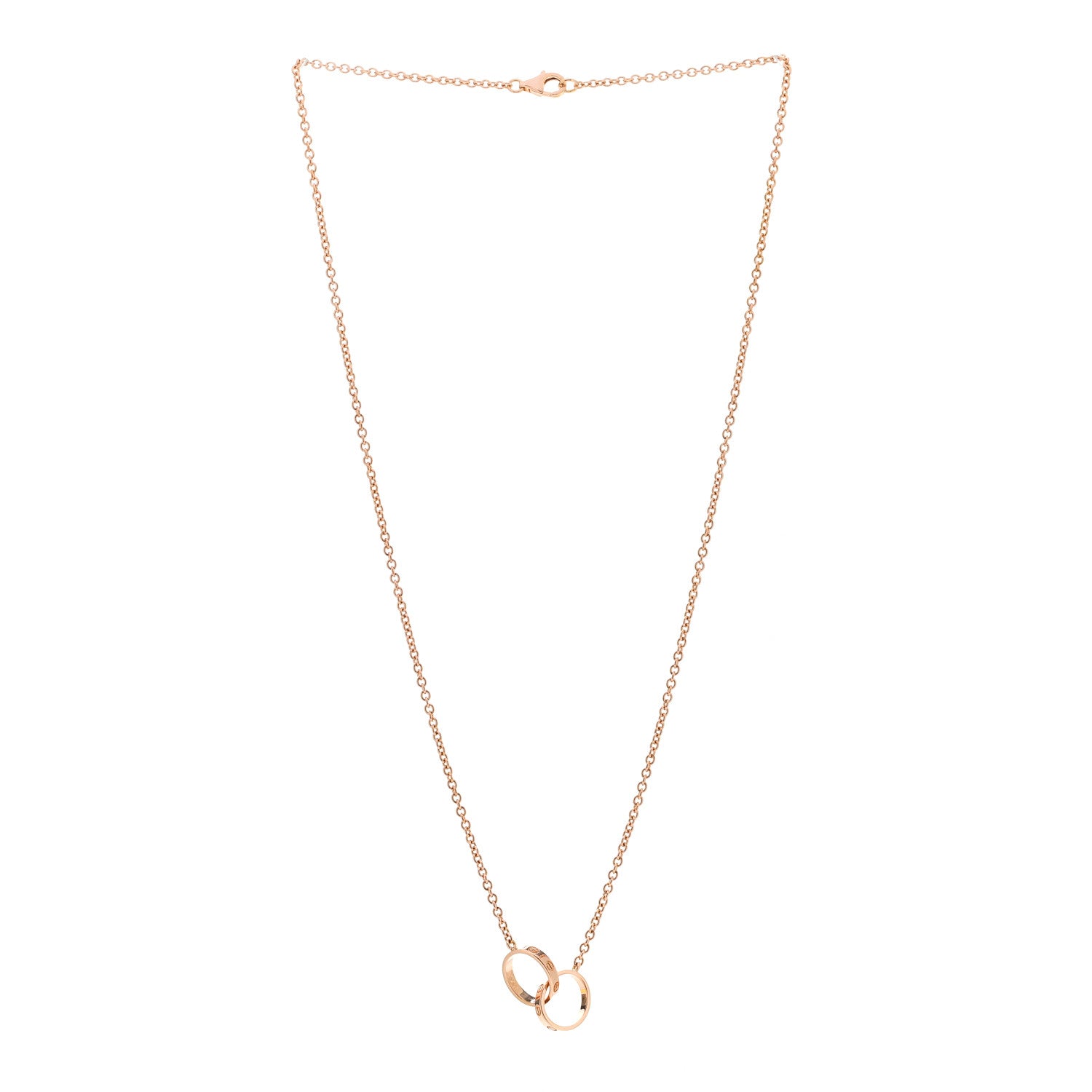 Cartier 18K Pink Gold Interlocking LOVE Necklace 3 of 6