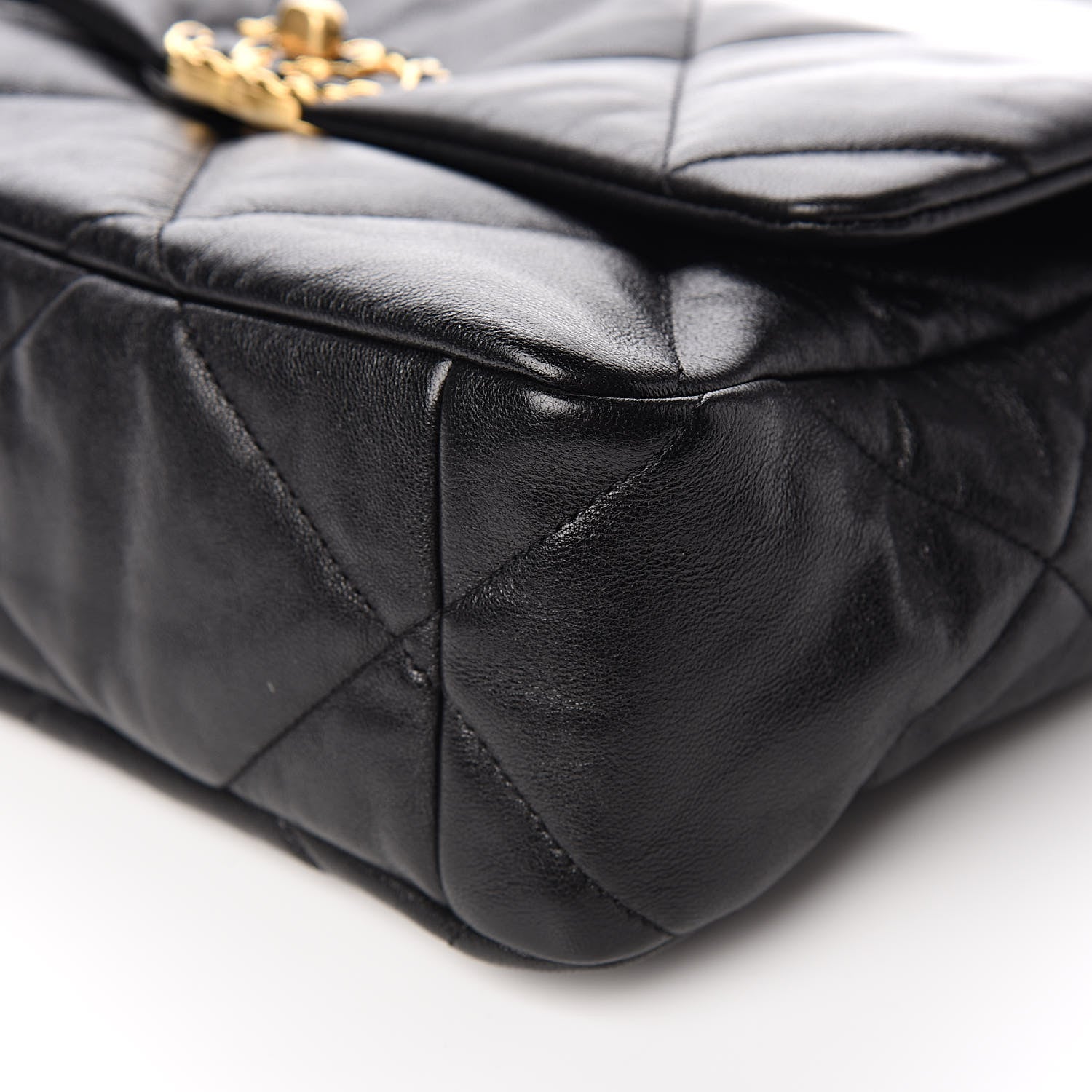 Chanel Goatskin Quilted Large 19 Flap Black 9 of 11
