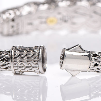 John Hardy Sterling Silver Diamond Swirl Chain Bracelet 6 of 7
