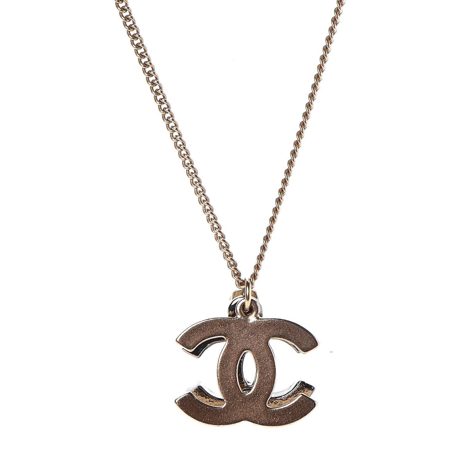Chanel Crystal Double CC Necklace Gold Ruthenium 4 of 7