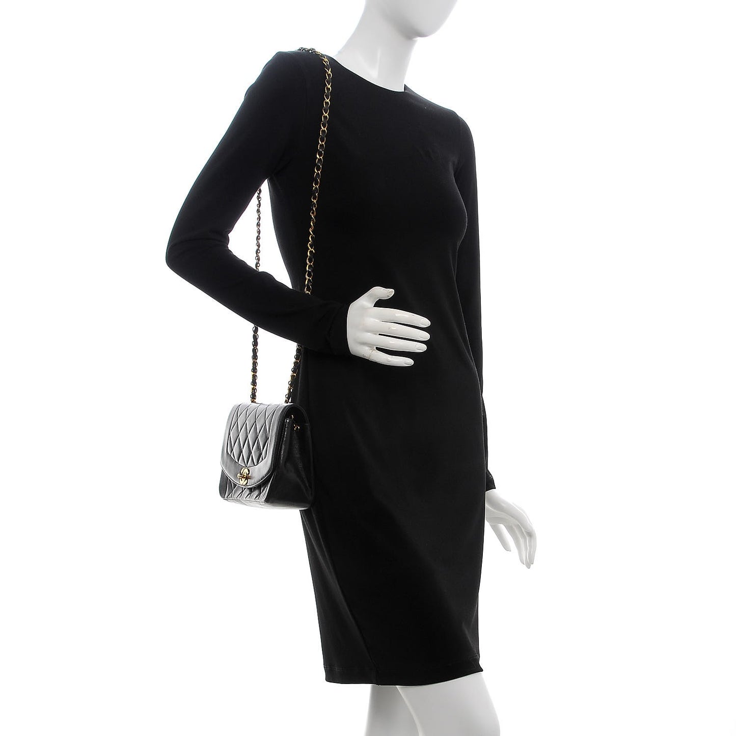 Lambskin Quilted Small Single Flap Black