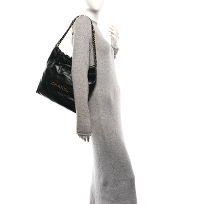 Chanel Shiny Calfskin Quilted Small Chanel 22 Black 2 of 11