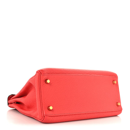 Hermes Togo Kelly Retourne 28 Rouge Pivoine 4 of 14