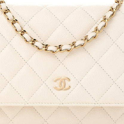 Chanel Caviar Quilted Wallet On Chain WOC White 9 of 12