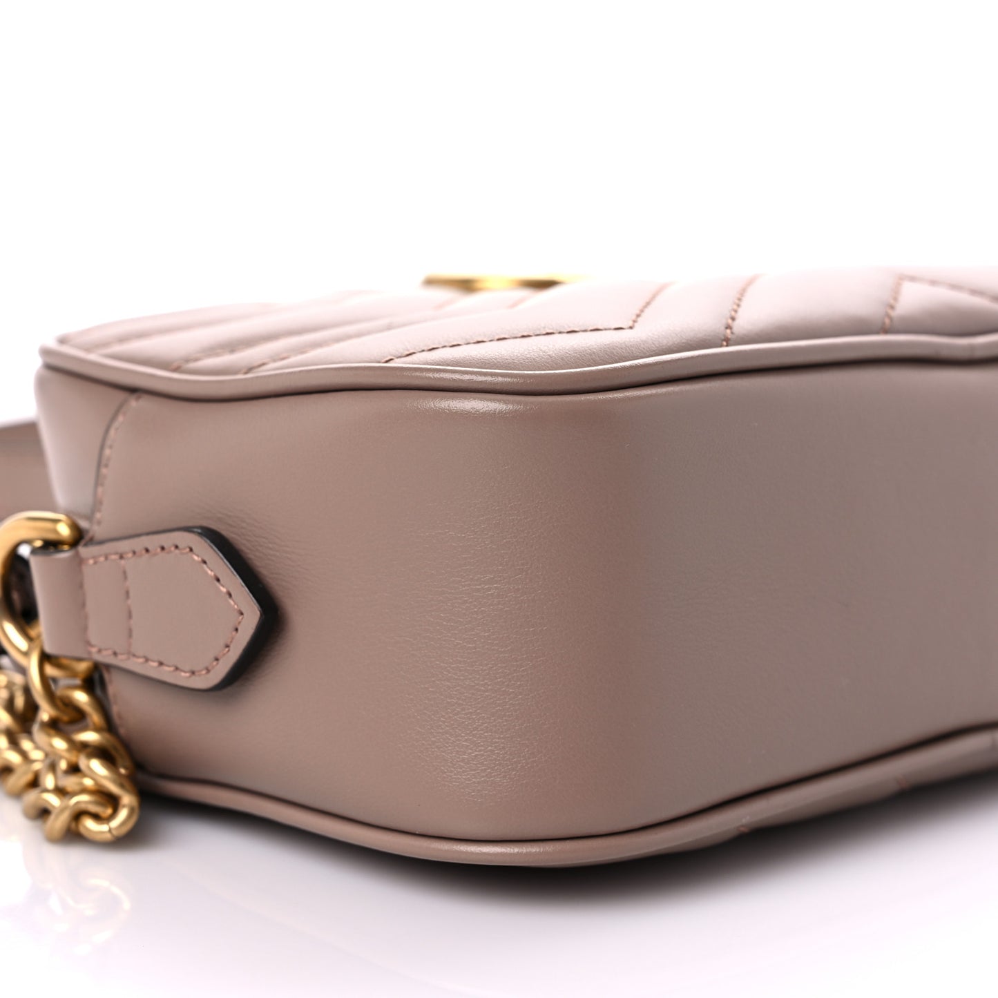 Calfskin Matelasse Mini GG Marmont Chain Shoulder Bag Porcelain Rose