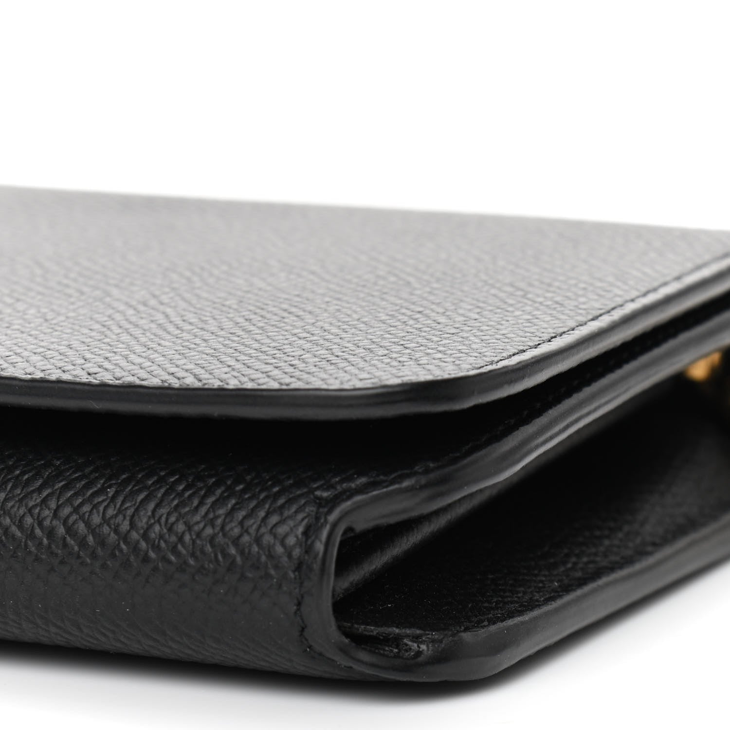 Balenciaga Grained Calfskin Logo Cash Continental Wallet on Chain Black White 10 of 11