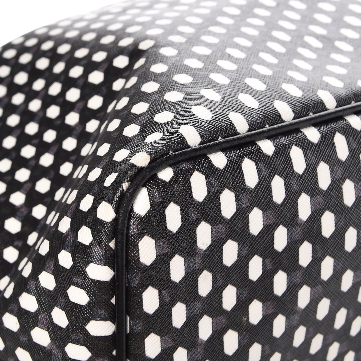 Coated Canvas Large Antigona Tote Black White