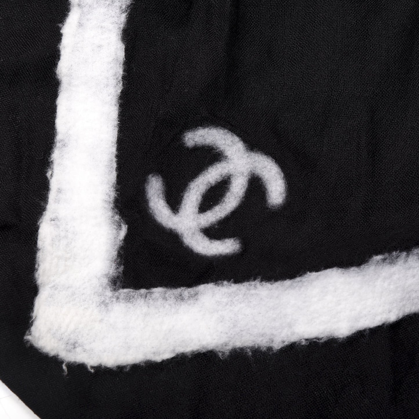 Cashmere Wool Silk CC Scarf Black
