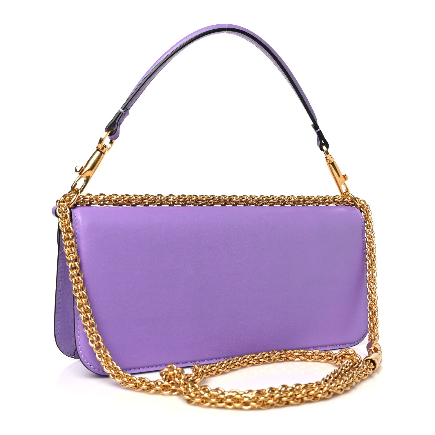 Valentino Garavani Calfskin Vlogo Loco Shoulder Bag Glicine