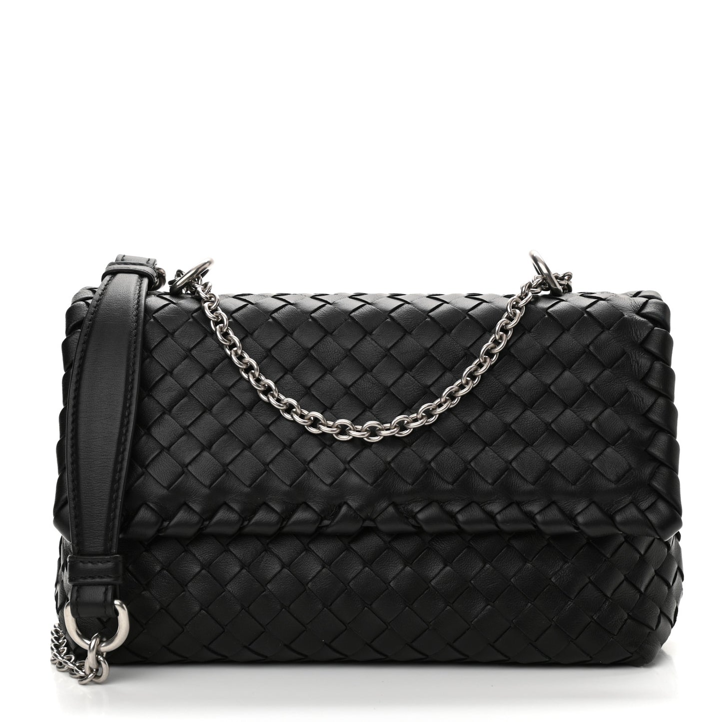 Nappa Intrecciato Baby Olimpia Shoulder Bag Black