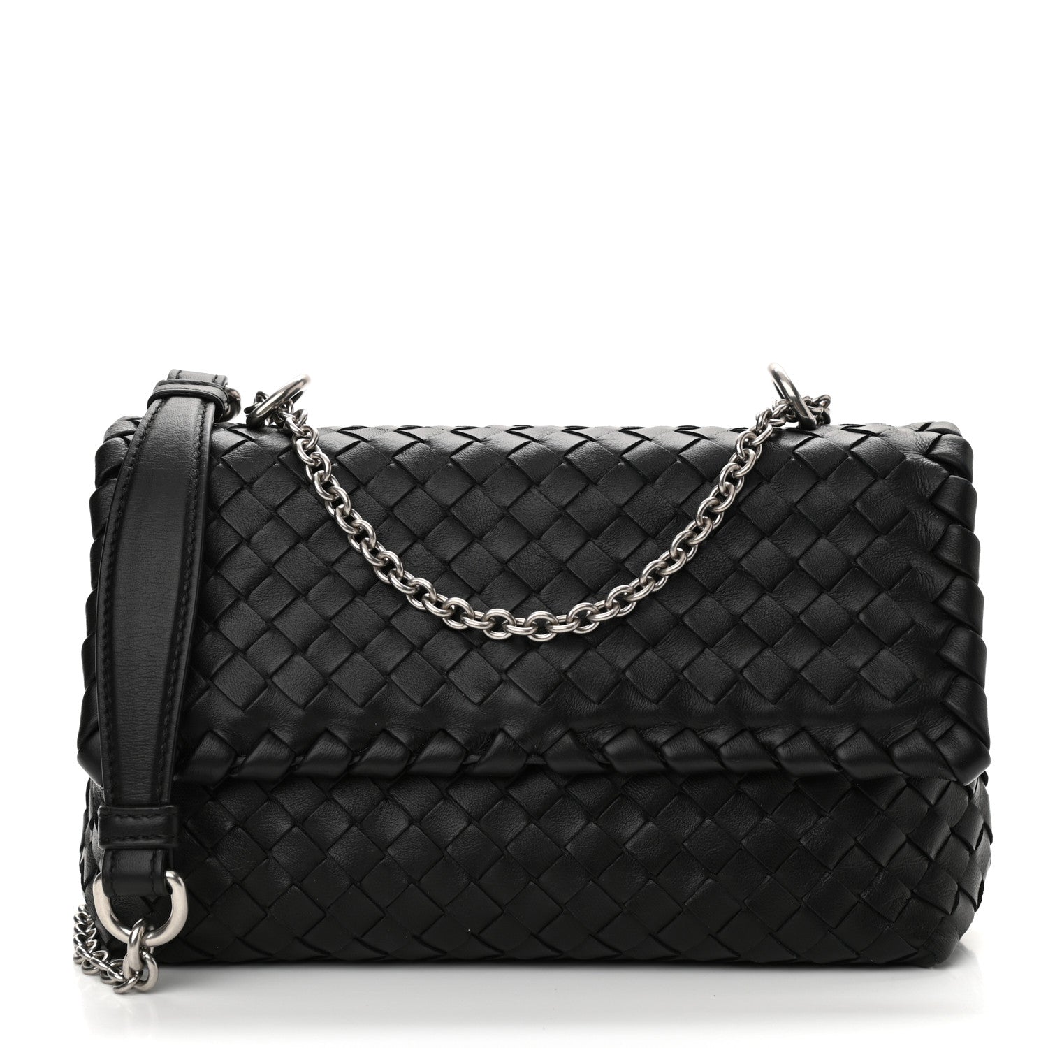 Bottega Veneta Nappa Intrecciato Baby Olimpia Shoulder Bag Black 2 of 12