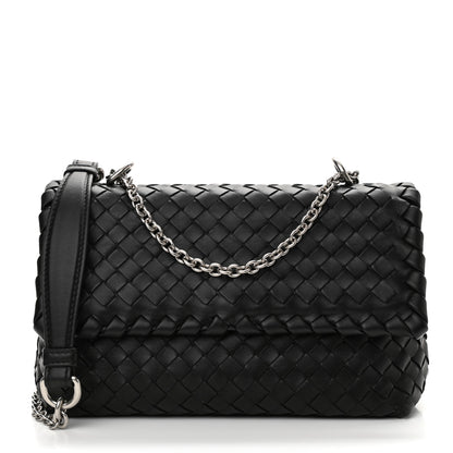 Bottega Veneta Nappa Intrecciato Baby Olimpia Shoulder Bag Black 2 of 12