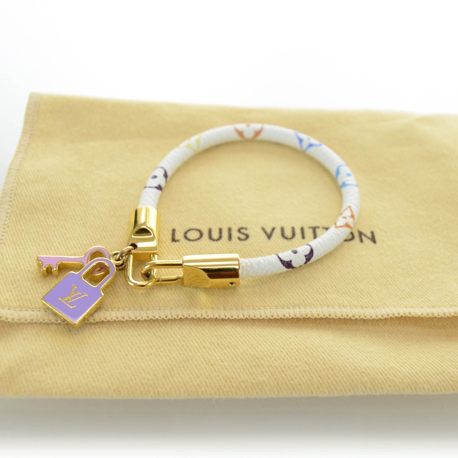 Louis Vuitton Monogram Multicolor Luck It Bracelet 19 White 5 of 6