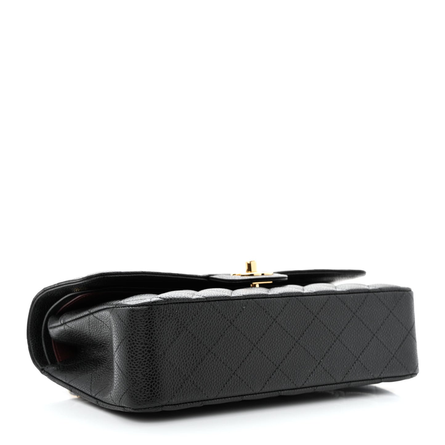 Caviar Quilted Medium Double Flap Black