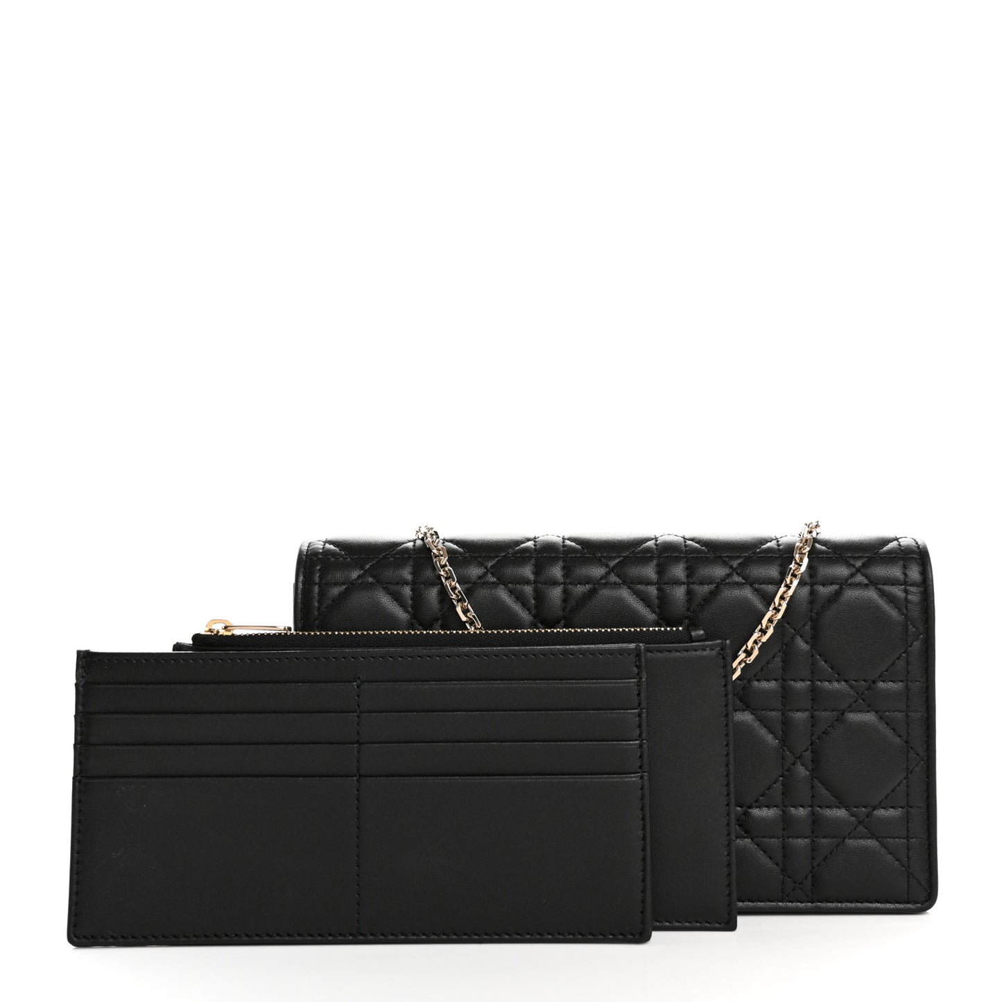 Lambskin Cannage Lady Dior Pouch Black