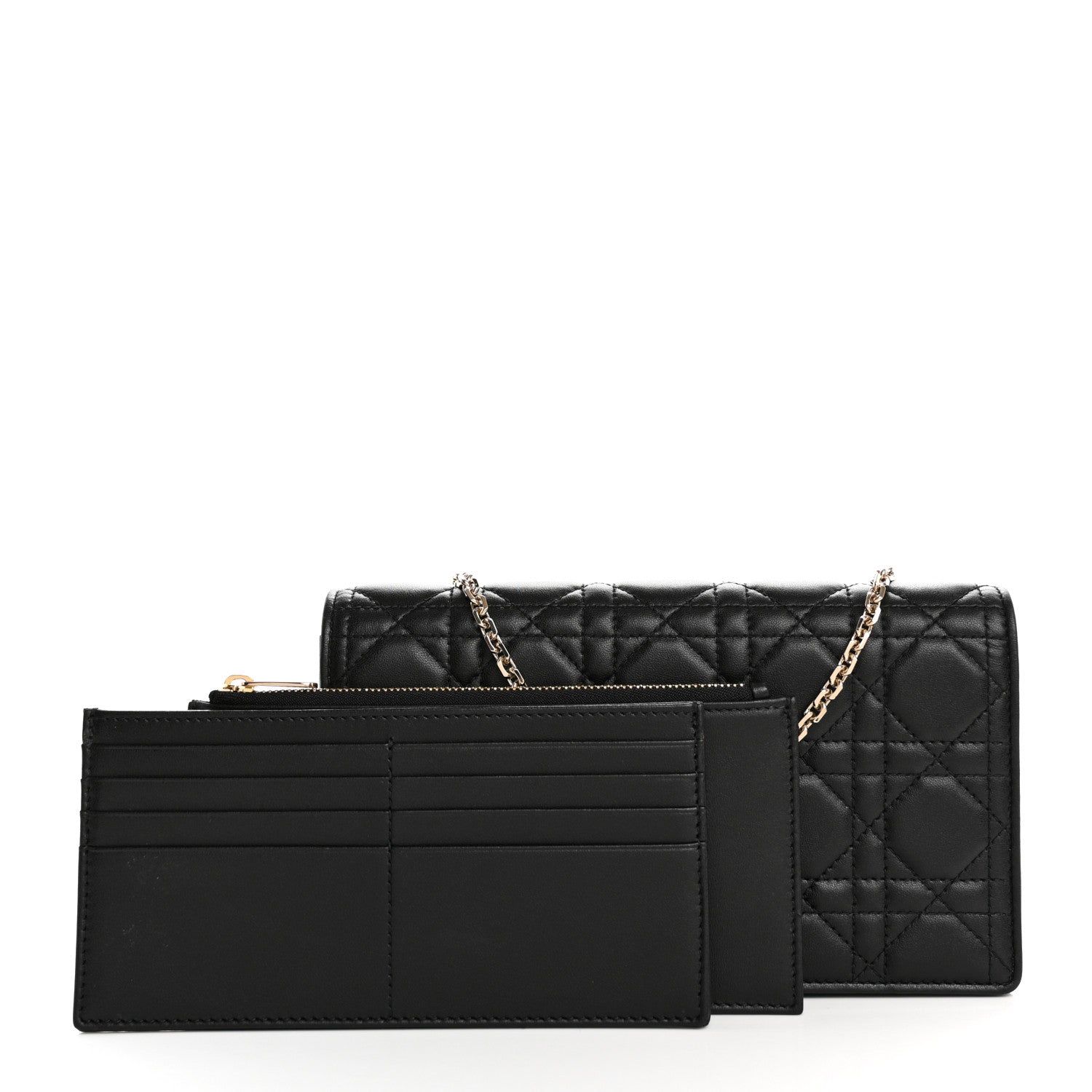 Christian Dior Lambskin Cannage Lady Dior Pouch Black 3 of 13