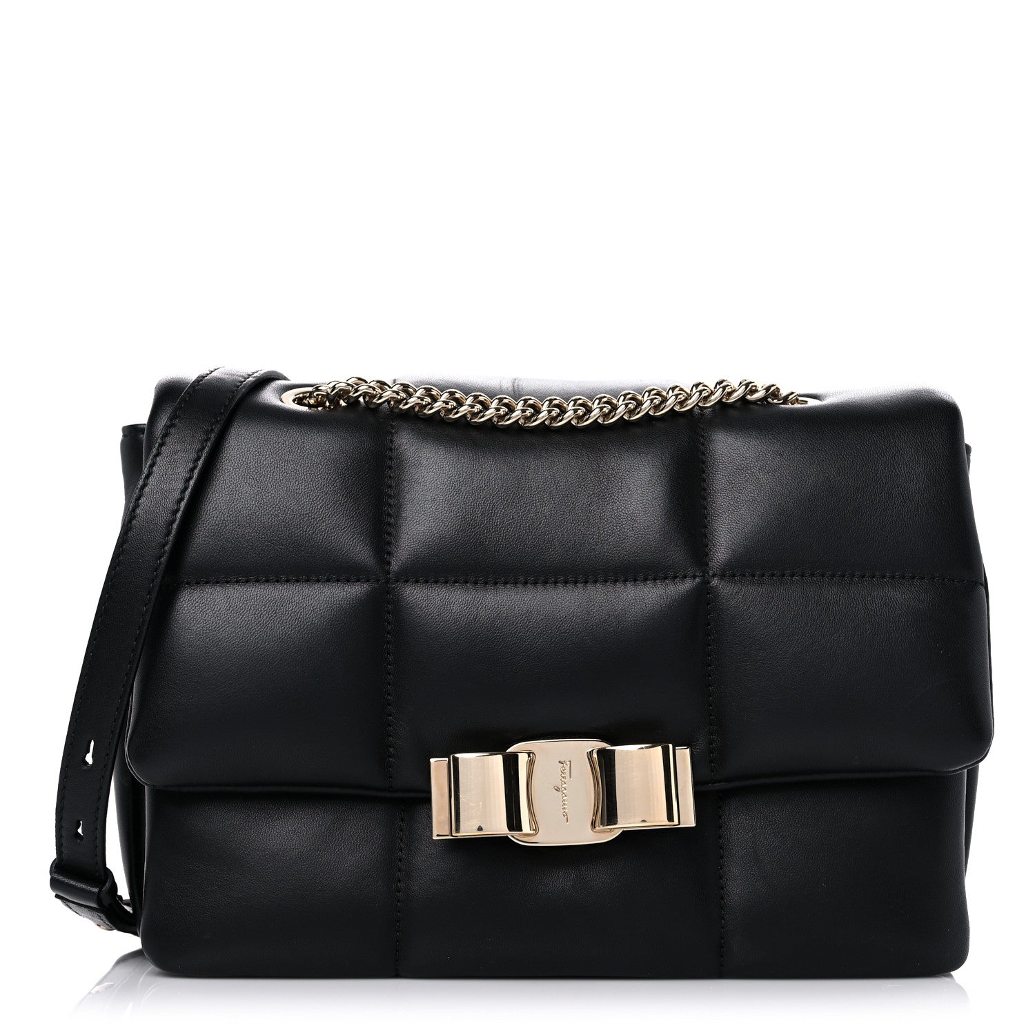 Salvatore Ferragamo Nappa Vendom Quilted Bag Black 1 of 10