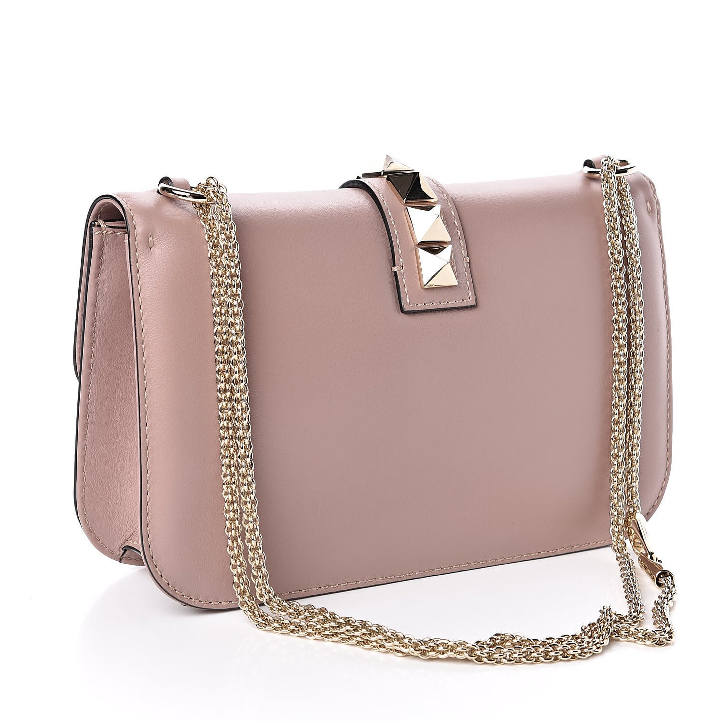 Vitello Medium Glam Lock Rockstud Flap Poudre