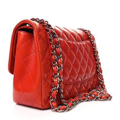 Chanel Lambskin Quilted Jumbo Double Flap Red 3 of 10