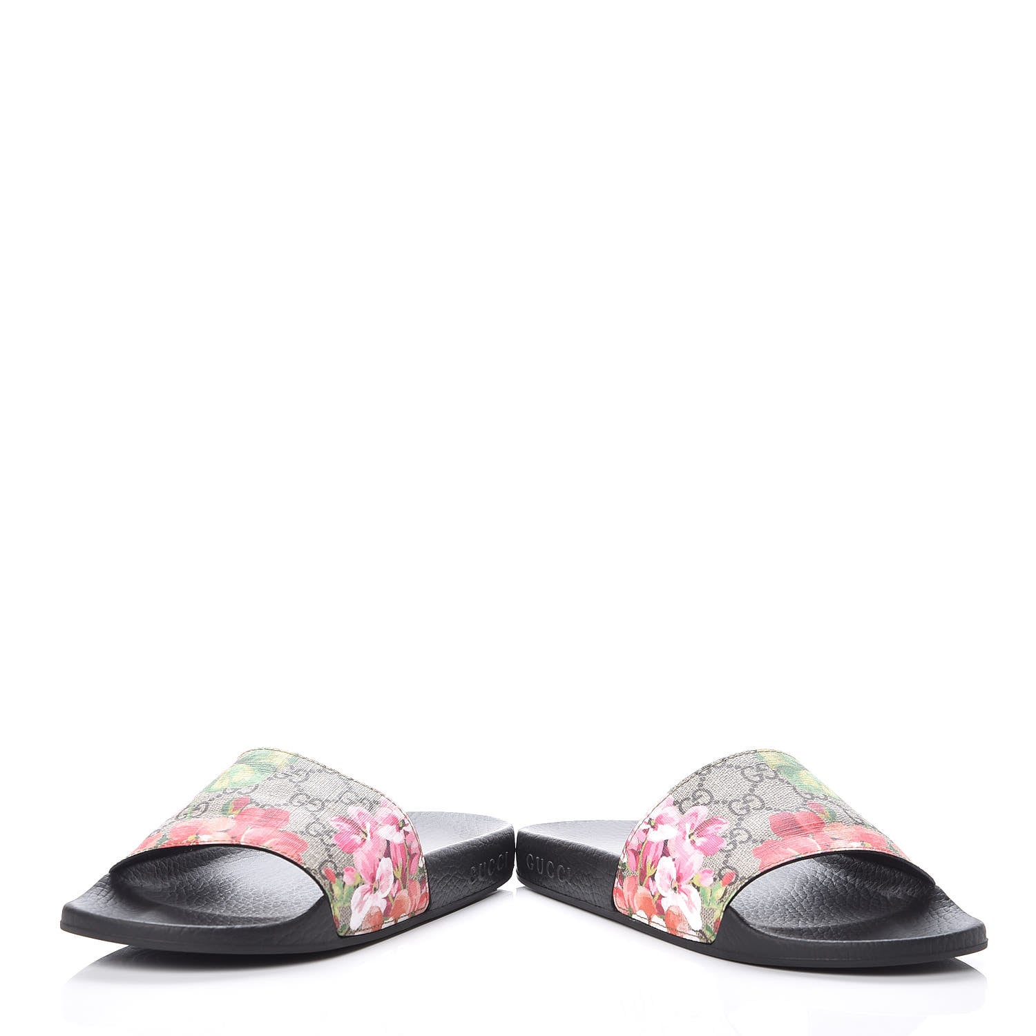 Gucci GG Supreme Monogram Blooms Slide Sandals 37 Beige Multicolor 5 of 9
