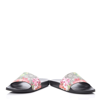Gucci GG Supreme Monogram Blooms Slide Sandals 37 Beige Multicolor 5 of 9