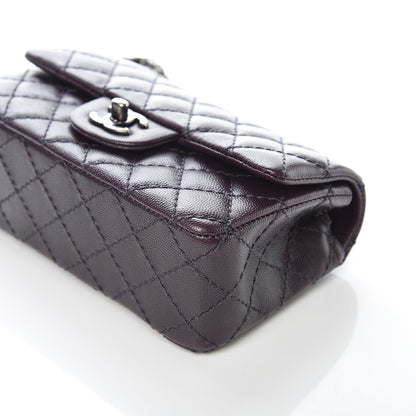 Chanel Washed Caviar Quilted Mini Rectangular Flap Dark Purple 6 of 11