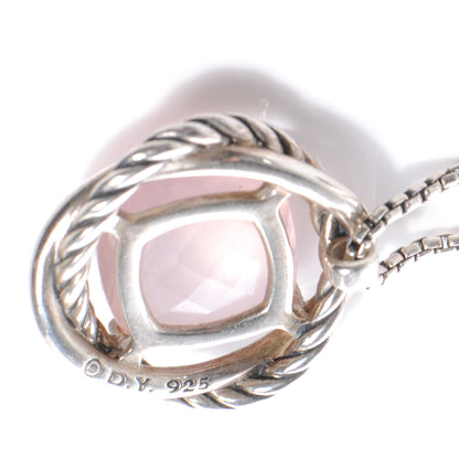 David Yurman Sterling Silver Infinity Rose Quartz Necklace 4 of 5