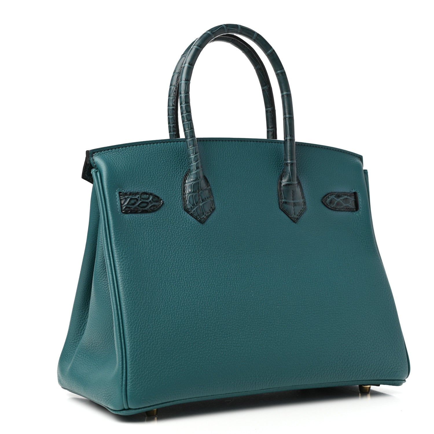Hermes Togo Matte Alligator Birkin Touch 30 Vert Bosphore 3 of 11