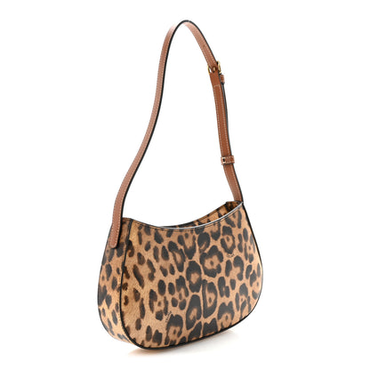 Celine Canvas Calfskin Medium Tilly Triomphe Shoulder Bag Leopard 3 of 9