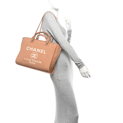 Chanel Mixed Fibers Small Deauville Tote Camel 2 of 13