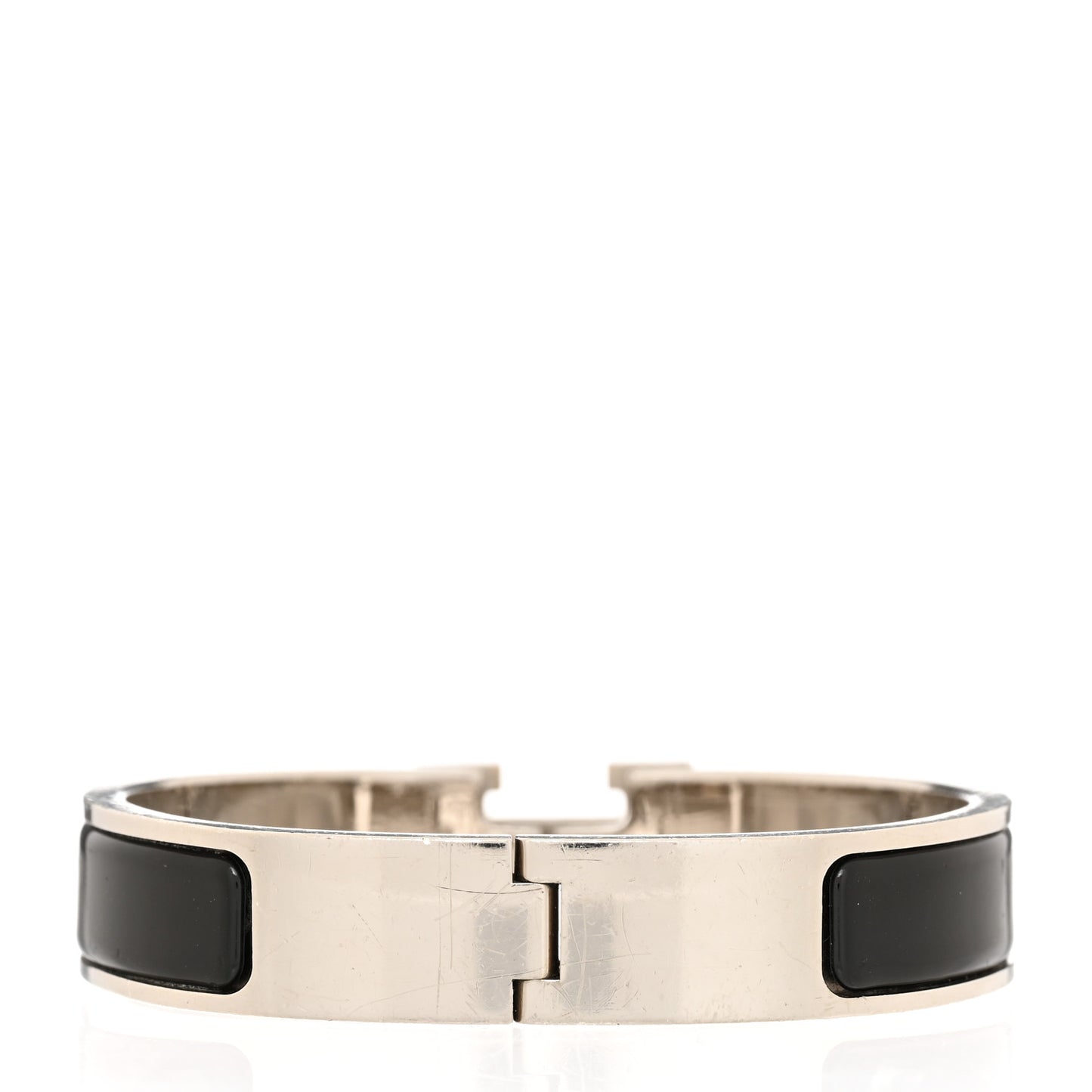 Enamel Narrow Clic Clac H Bracelet GM Black