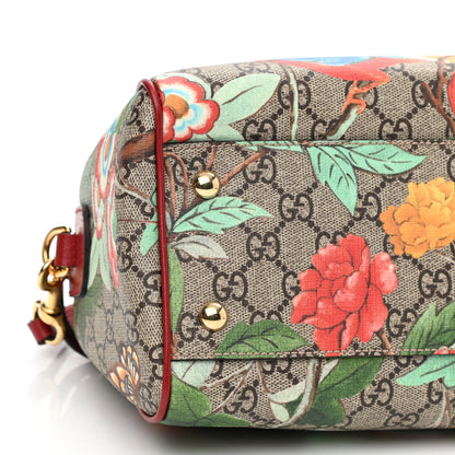 Gucci GG Supreme Monogram Tian Small Boston Beige Multicolor Red 9 of 10