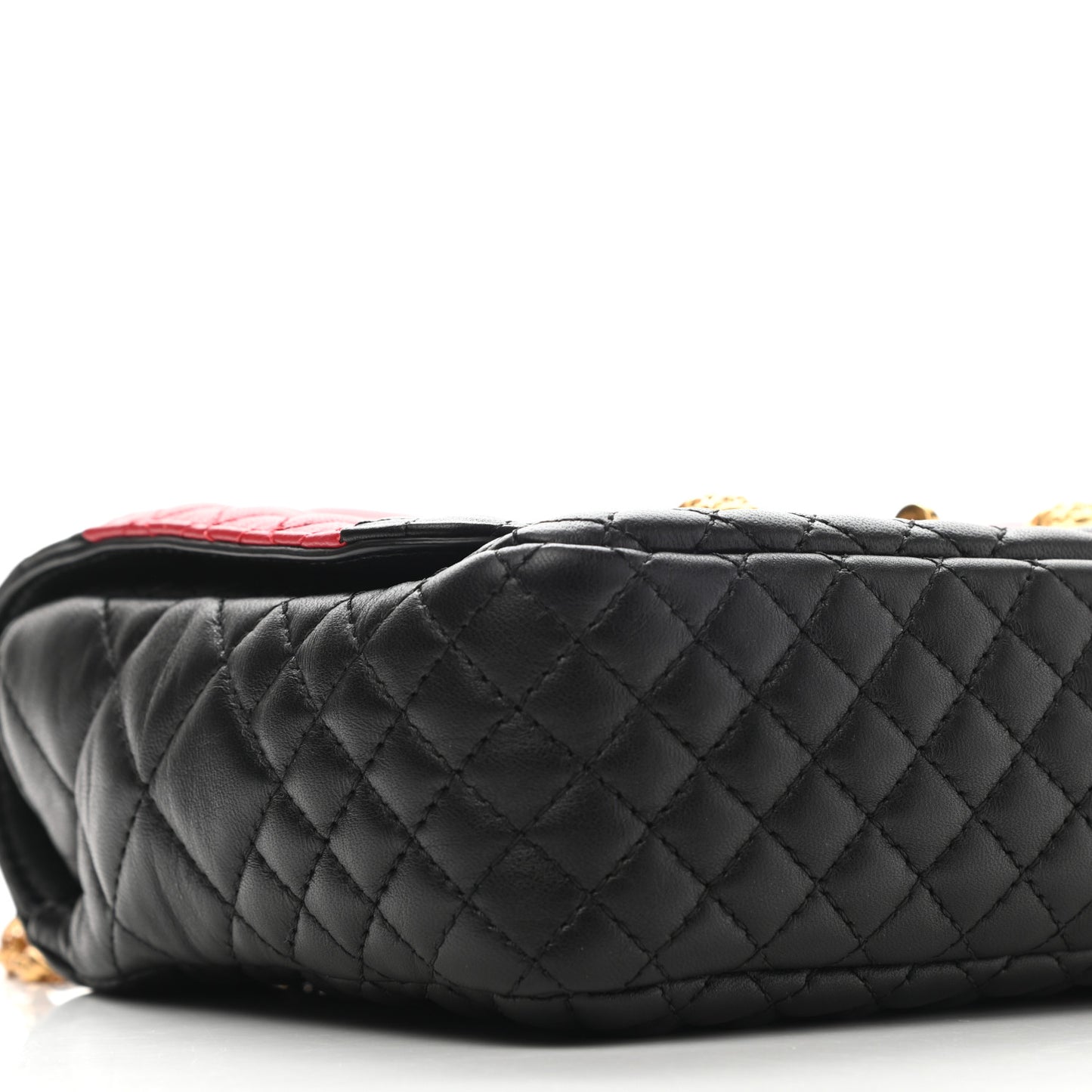 Nappa Quilted Icon Stripe Crossbody Bag Black Red White