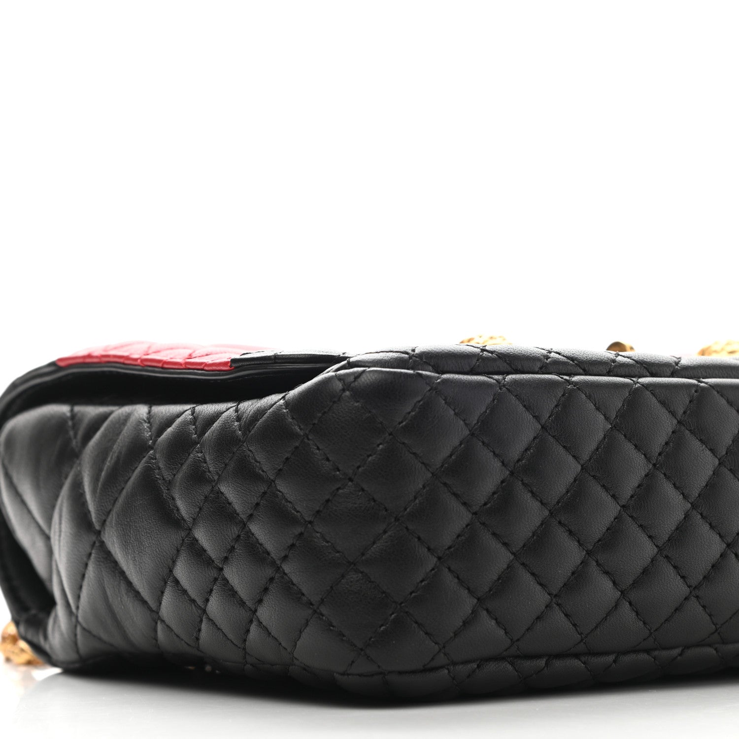 Versace Nappa Quilted Icon Stripe Crossbody Bag Black Red White 8 of 11