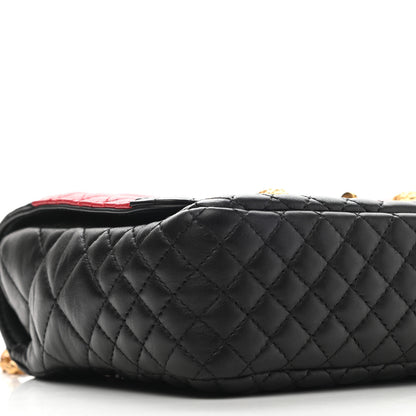 Versace Nappa Quilted Icon Stripe Crossbody Bag Black Red White 8 of 11