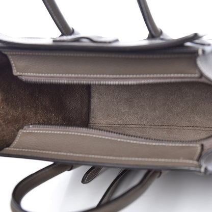Celine Drummed Calfskin Nano Luggage Souris 5 of 10