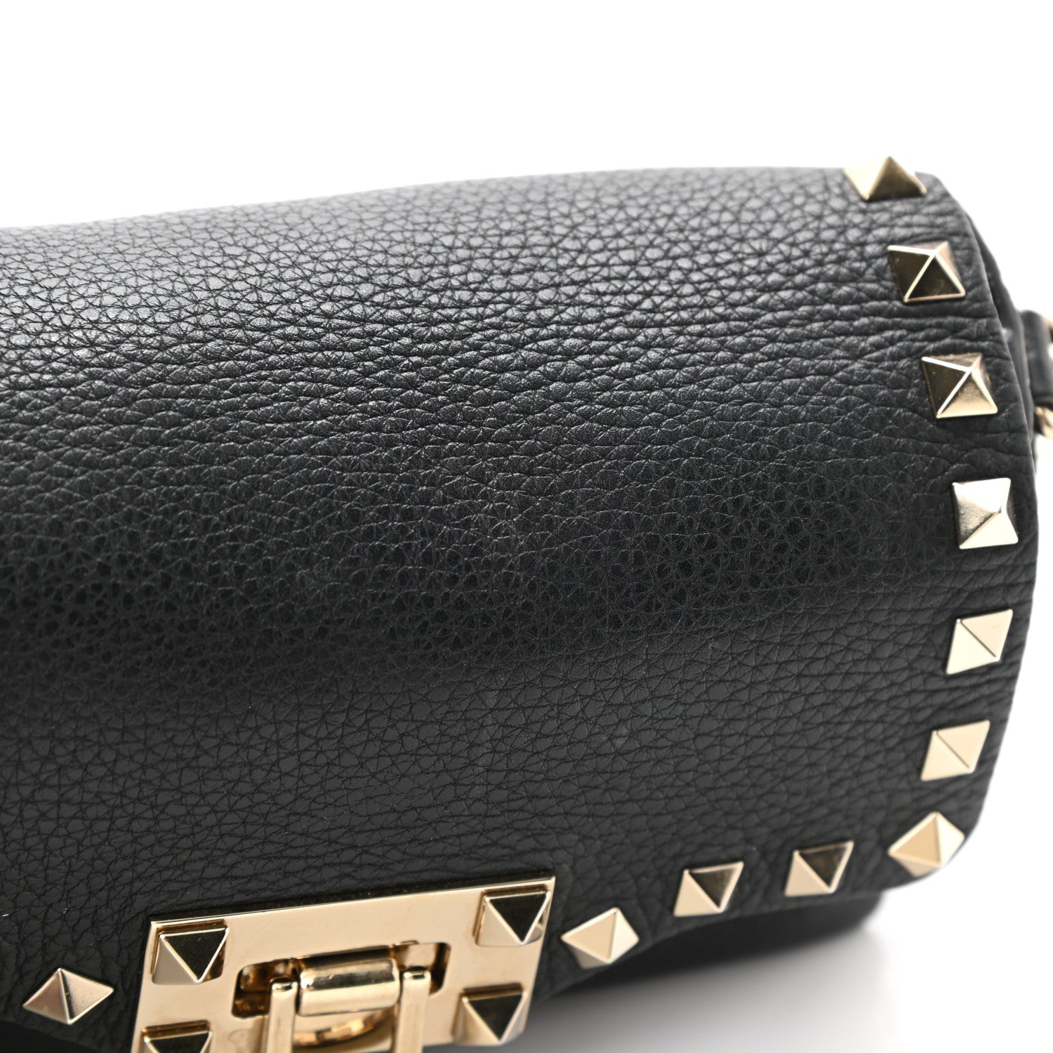 Valentino Garavani Pebbled Calfskin Mini Rockstud Crossbody Bag Black 10 of 11
