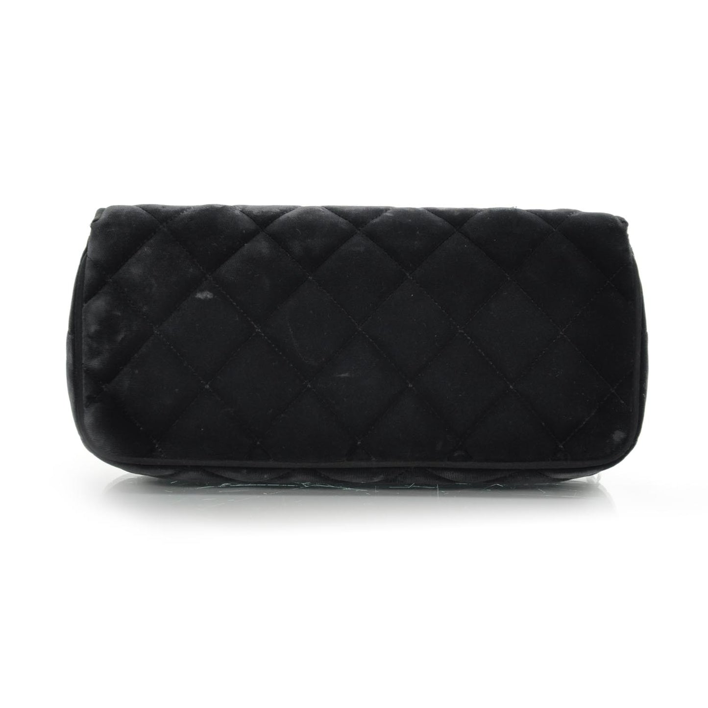 Velvet Quilted East West Flap Black