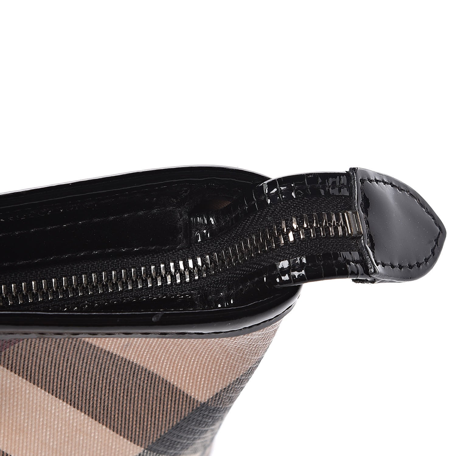 Burberry Patent Trim Nova Check Shopper Tote Black 14 of 14