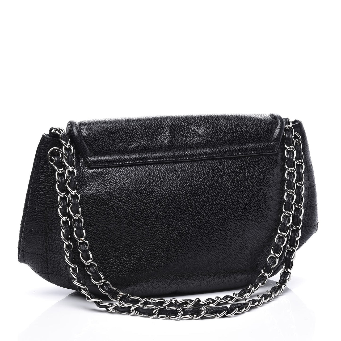 Caviar Half Moon Large Flap Black