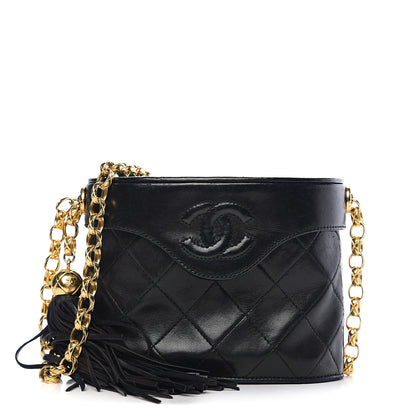 Chanel Lambskin Quilted Tassel Shoulder Bag Black 1 of 11