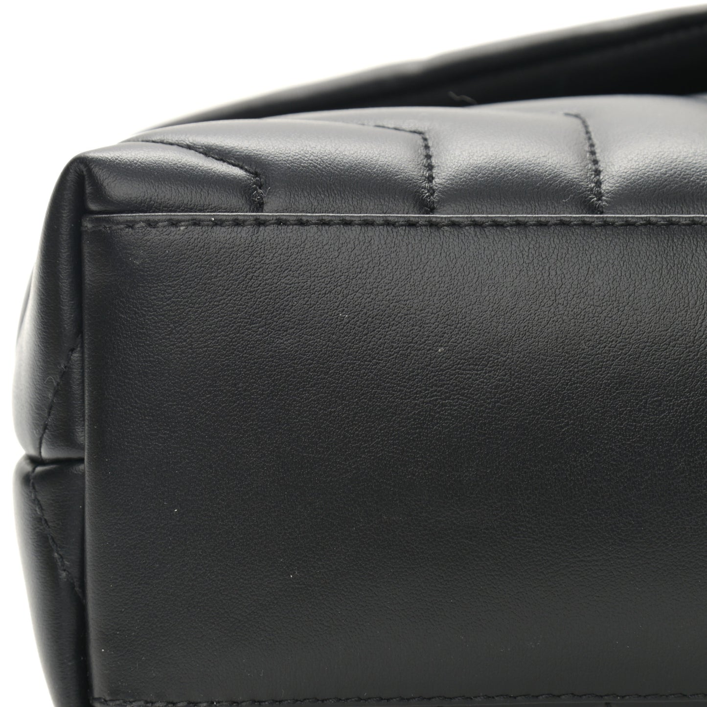 Calfskin Y Quilted Monogram Small Loulou Chain Satchel Black