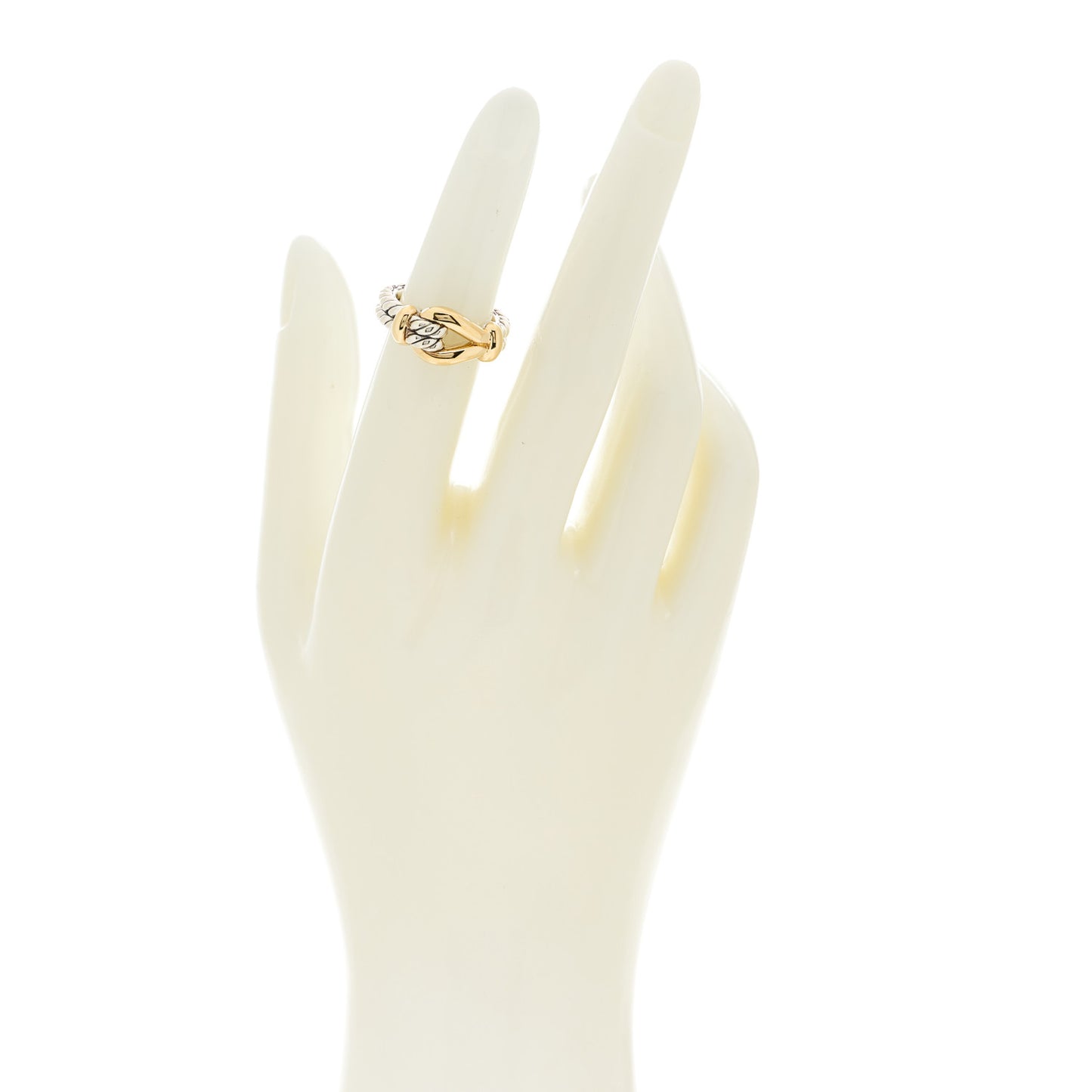 Sterling Silver 18K Yellow Gold Thoroughbred Loop Ring 47 4